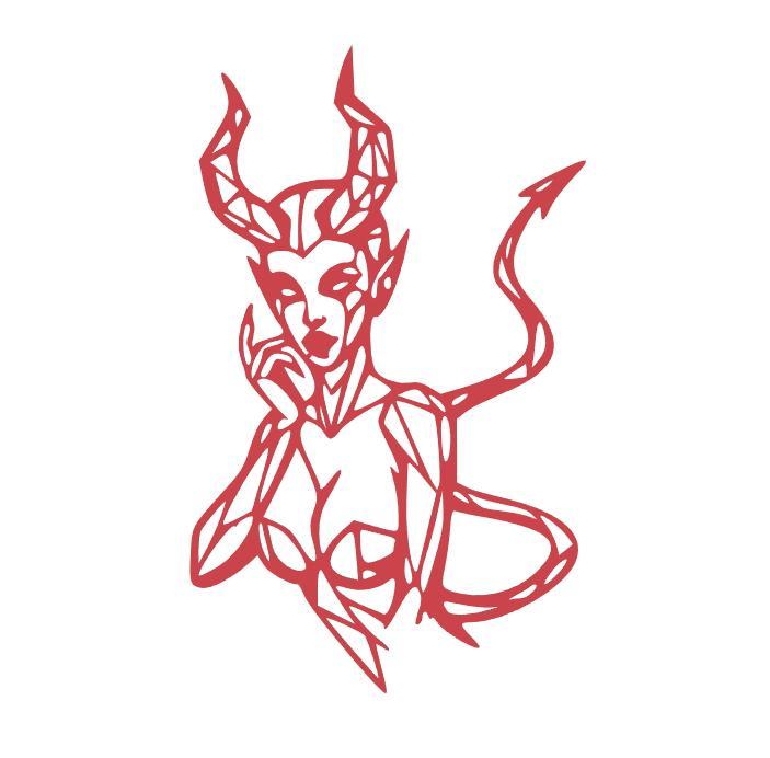 Devil Woman Wall Art Halloween Decoration