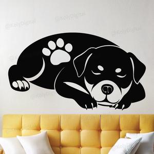 Rottweiler dog sleeping wall art