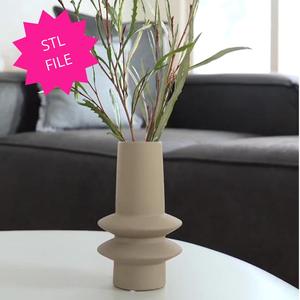 Modern sculptural vase - STL file to print - Decorative vase height 22 cm - Design object for contemporary interiors