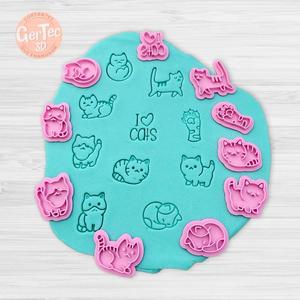 CATS MINI STAMPS X10 / MINI STAMP CATS