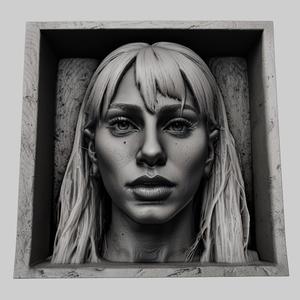 Lady Gaga head relief singer