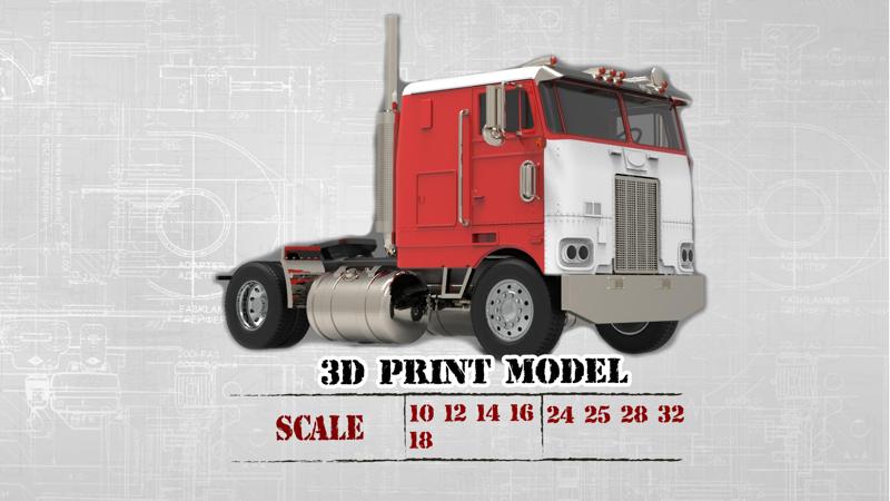 Old American Semi Truck Model Kit 3D printing STL print