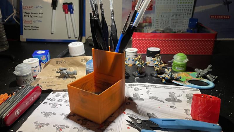 Paint brush and water holder