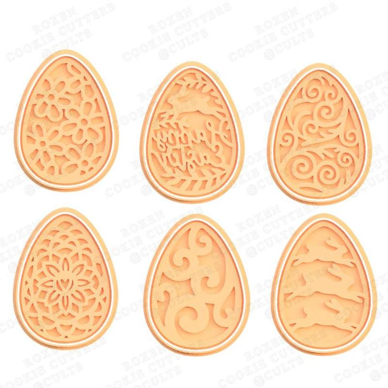 Ornament Easter eggs cookie cutter set of 6