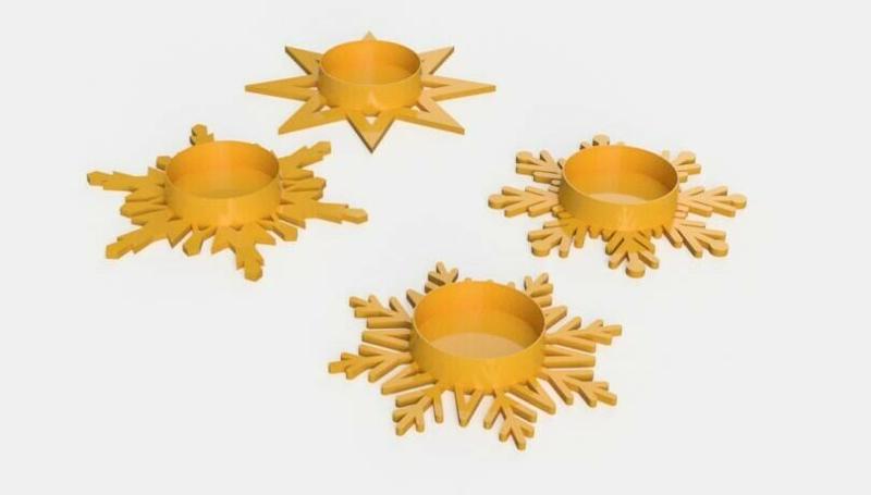 Christmas snowflake led candle holder