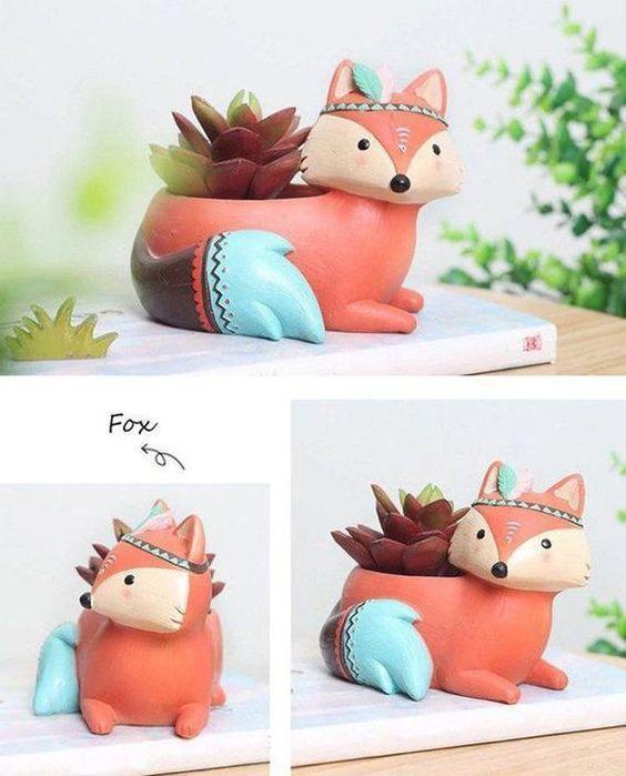 Fox pot planter 3d model stl for 3d printing