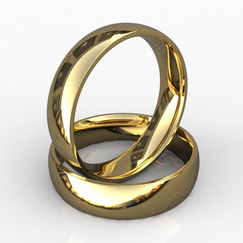 Printable jewelry comfort WEDDING ring 5mm STL 7 US sizes