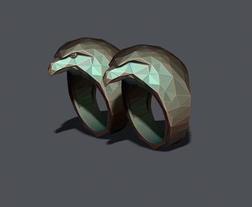 Eagle ring low poly 3D print model