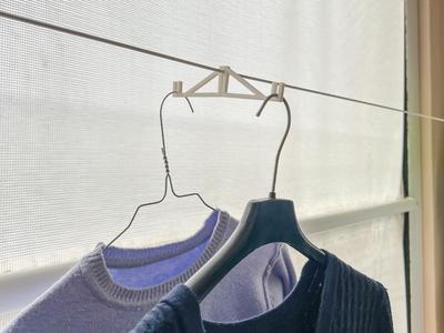 Wire Hanger Clothesline Attachment