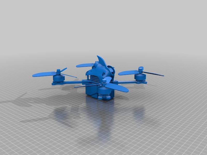 Godmode frame with battery, motors, props