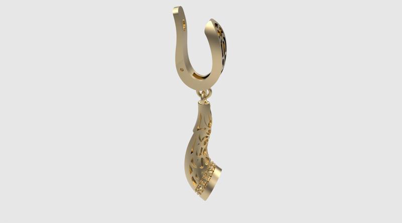 Elegant Patterned Enamel Drop Earrings 3D print