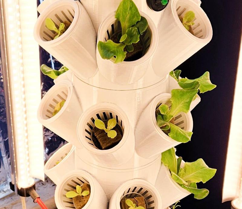 6pod 2inch net cup hydroponic modular tower by rosetta-wang / garden plant module
