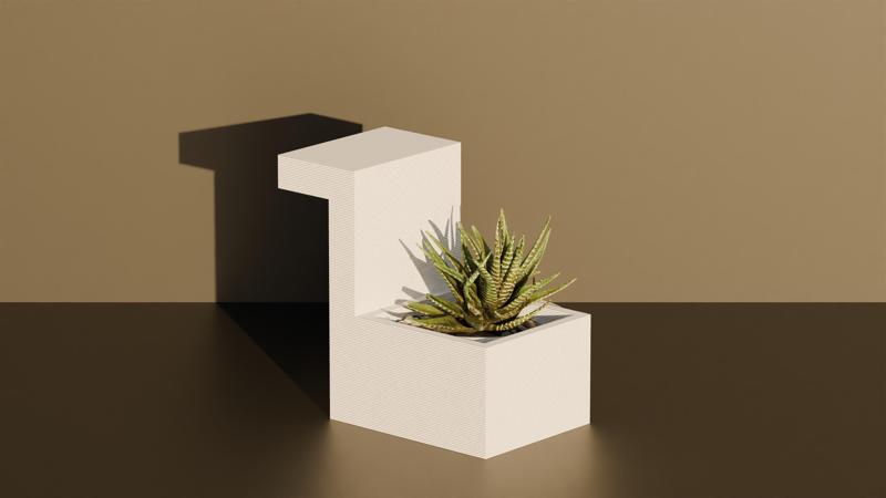 L-Shapped Pot Plant - Home Decoration