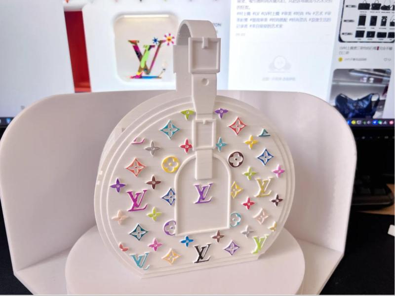 LV-inspired round vase, LV shoulder bag