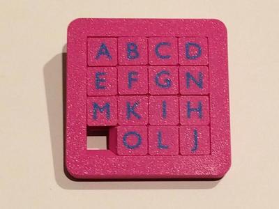 Double sided sliding blocks puzzle
