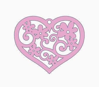 Floral Swirls Heart.stl