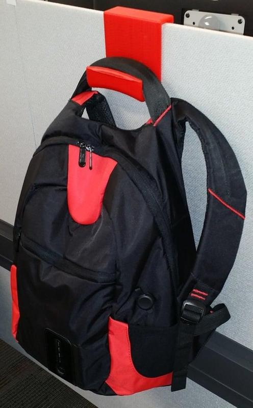 Backpack Hanger for cubicle walls