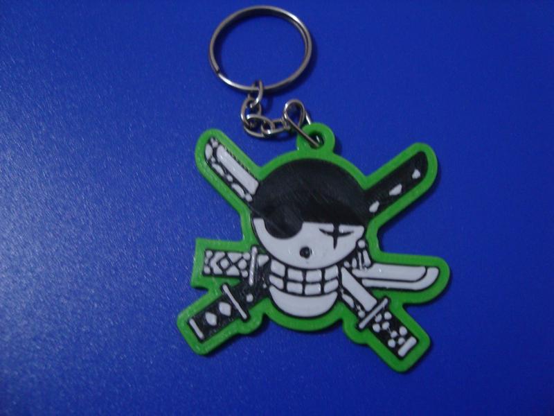 Keychain/ llavero Zoro jolly roger one piece