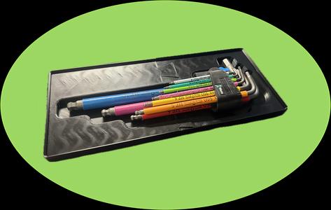 Gridfinity holder for WERA metric hex plus allen key set