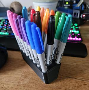 Sharpie Holder - "Flat" Version (20 holes)