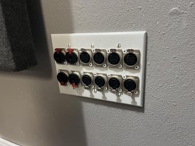 XLR TRS Studio Panel Mount Wall Plate