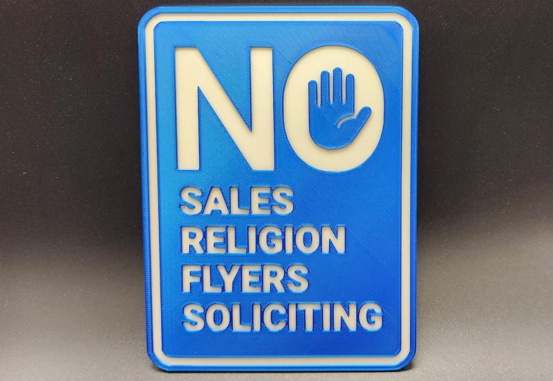 No Soliciting Sign 2 Color