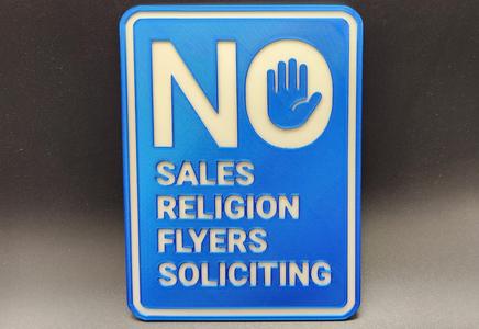 No Soliciting Sign 2 Color
