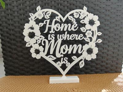 Heart with flowers - Home is where mom is  
