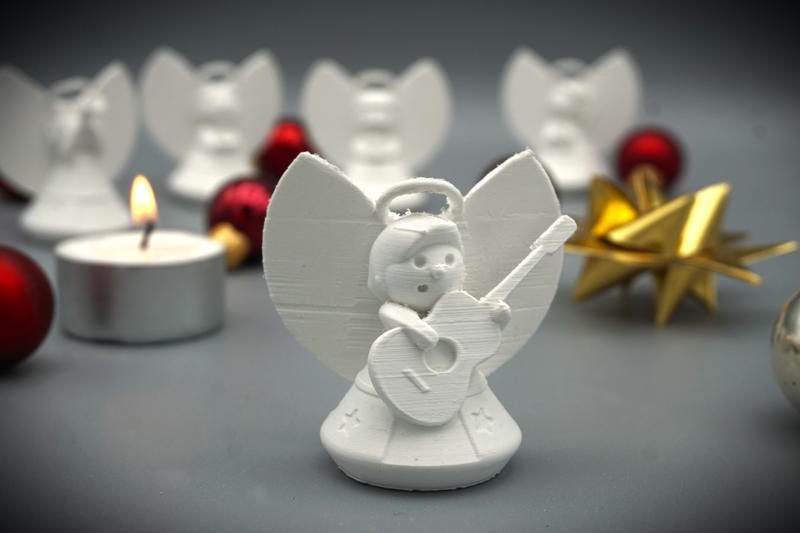 Sweet angel playing guitar - Easy print, no supports ornament