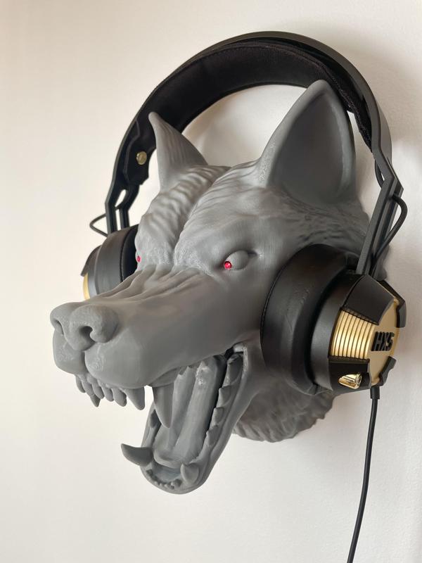 Wolf Head Wall Mounted / Headset Holder
