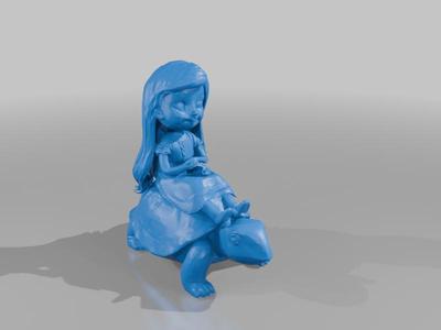 girl sitting in a turtle