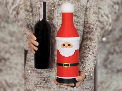 Santa Wine Bottle Cover