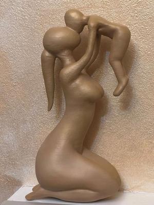 Mom and Son Statue 