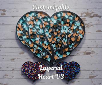 Customizable Layered Heart v3