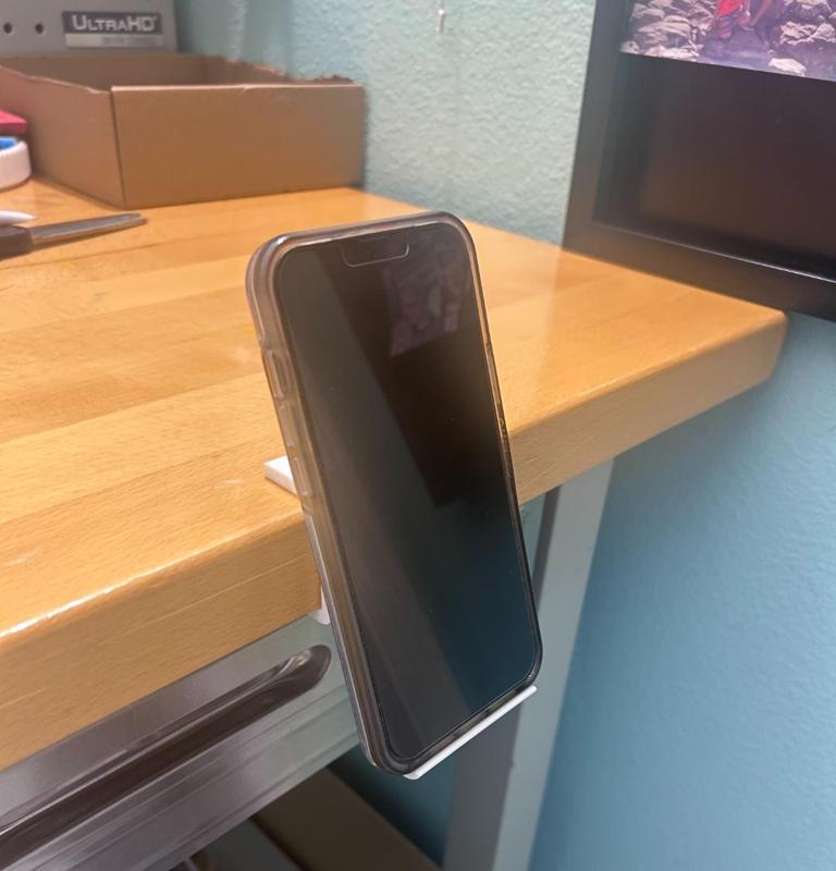 Phone holder on desk