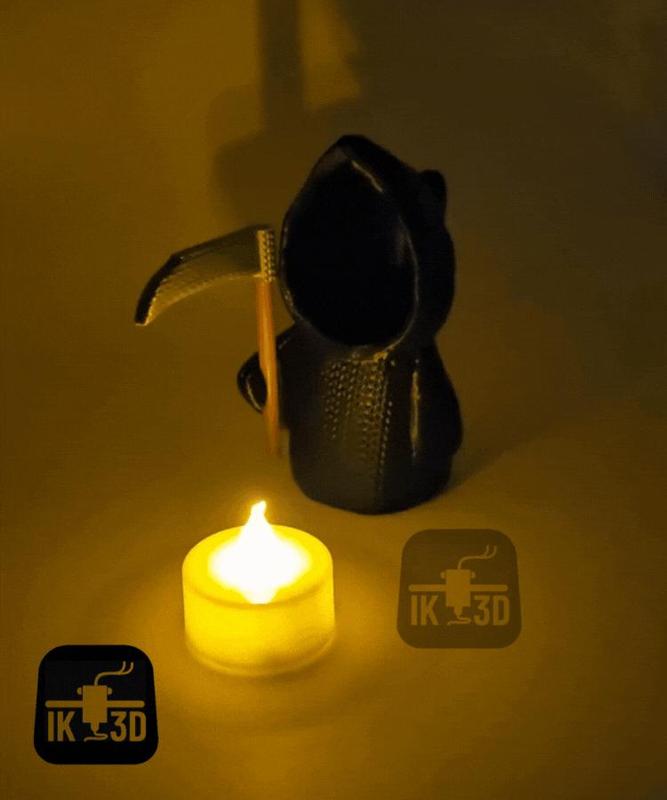Knitted Grim Reaper Figurine / Candle Holder