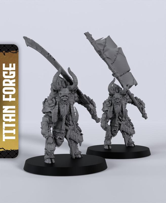 Goatman Champion - With Free Dragon  - 5e DnD Inspired for RPG and Wargamers
