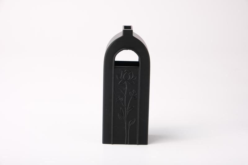 Lotus Arch Vase – Graceful Decor with Sculpted Floral Motif