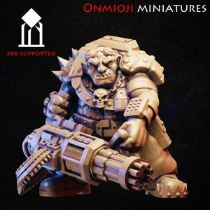 cyberpunk troll with machine gun