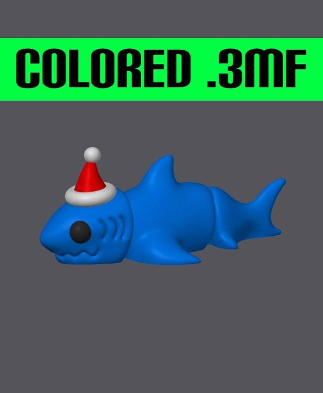 Christmas Baby Shark - Mini Monster #3 Colored .3MF