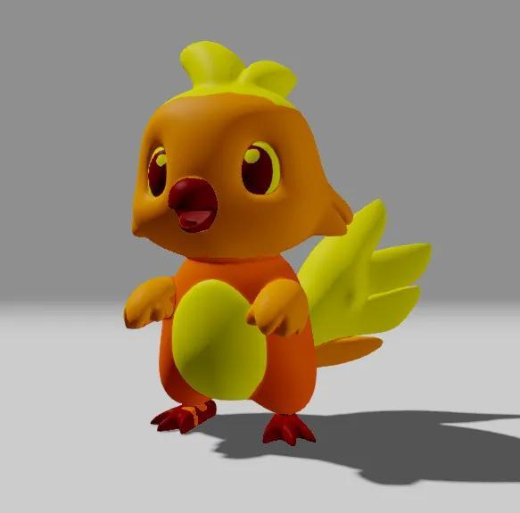 Cute Phoenix bird figurine - Mignon oiseau Phoenix   