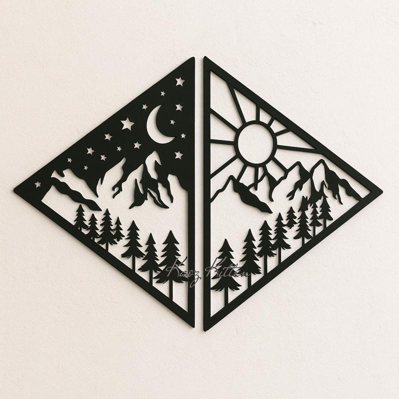 NIGHT AND DAY panels wall art nature scene home decor