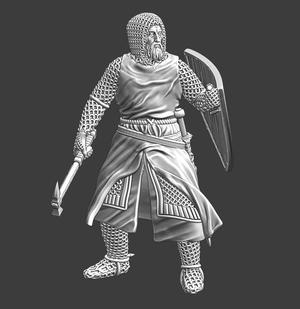 Medieval knight with Warhammer