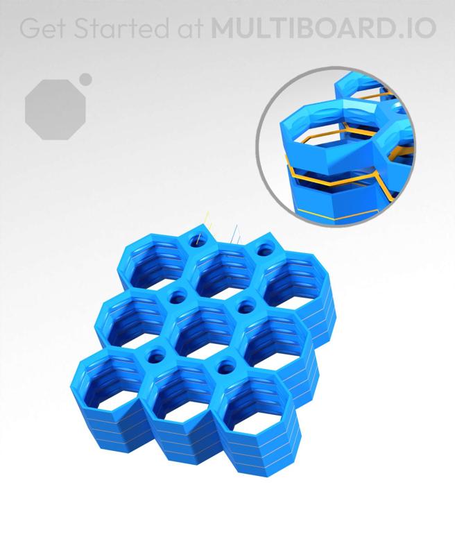 3x3 Multiboard Side Tile - x4 Multi-Material Stack