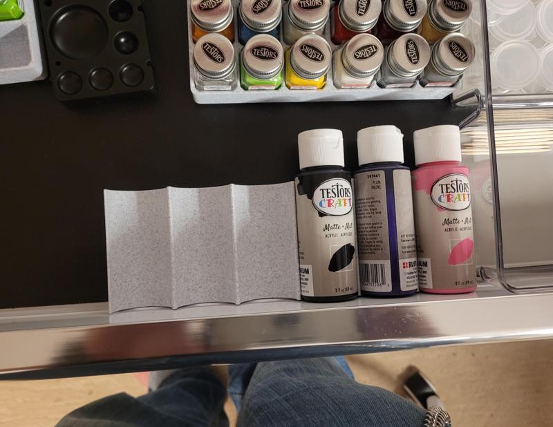 Toolbox drawer rack for testors acrylic paint bottles