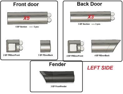 Molding Honda civic 4gen EF 4D SEDAN
