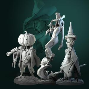 'Halloween' October 2020 release 3 STL's miniatures pre-supported