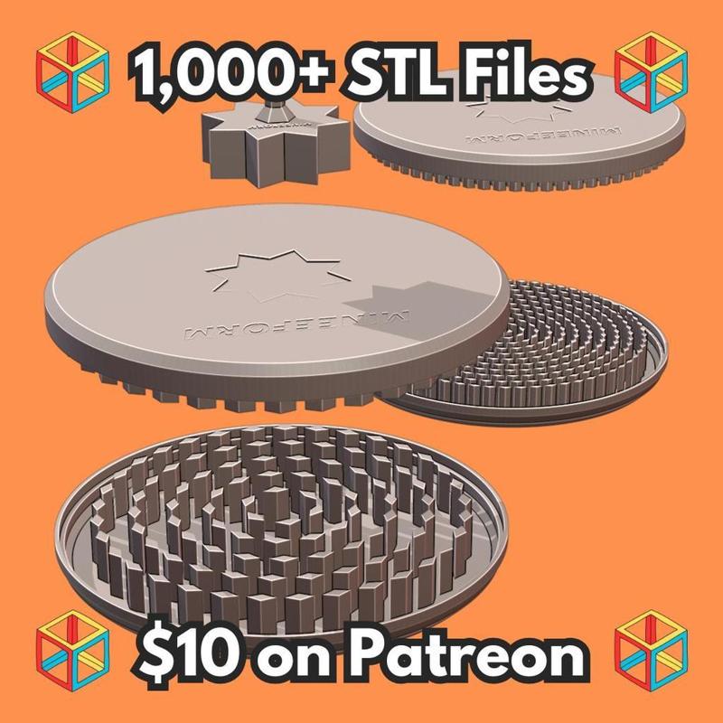 Industrial Herb Grinder for Cordless Drill or Manual Use MineeForm FDM 3D Print STL File