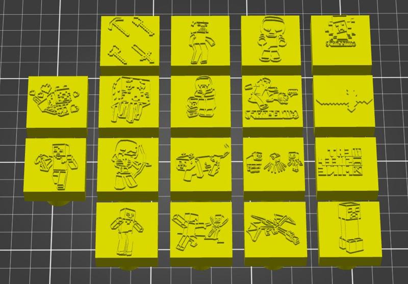 Minecraft Series Ink & t-shirt Bleaching Art Stamps