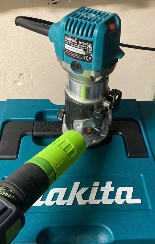 Festool D27 & osVac M40 adapter for Makita top and edge router